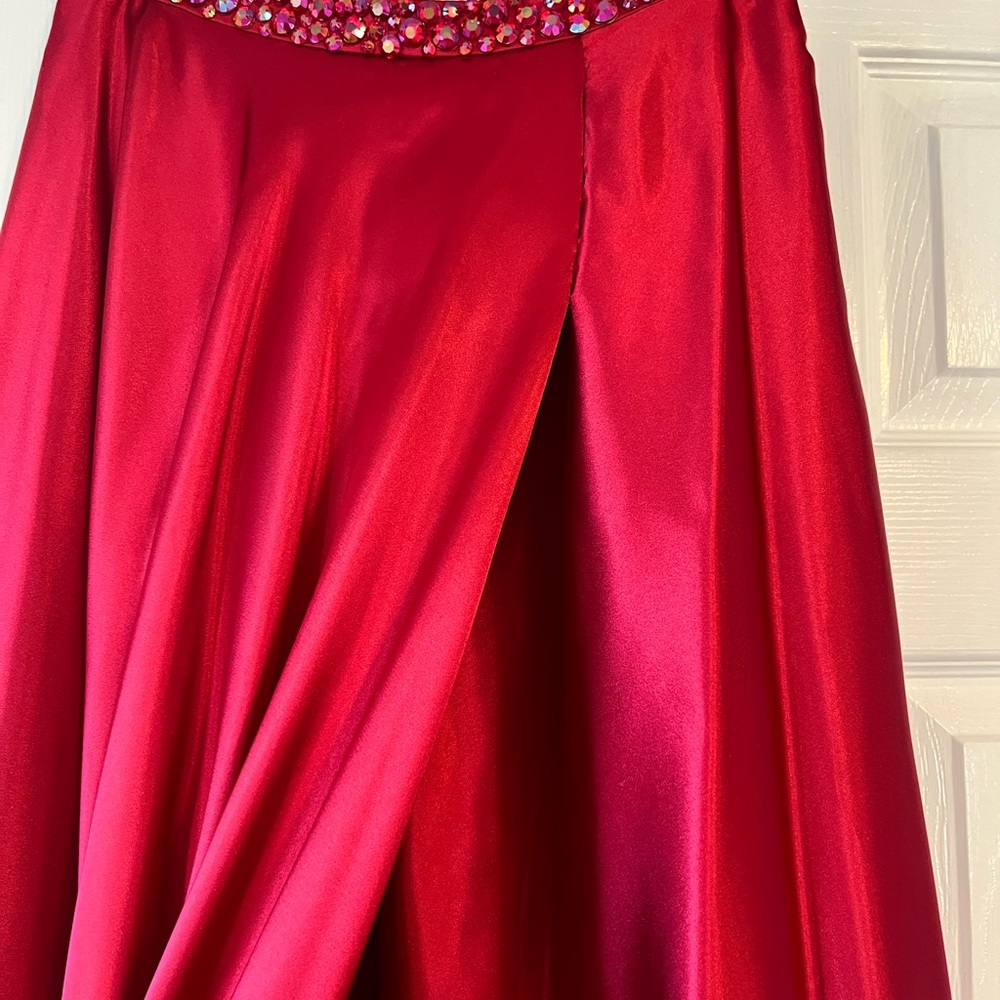 Sherri Hill Two Piece Ruby Prom Dress - Picture 13 of 15